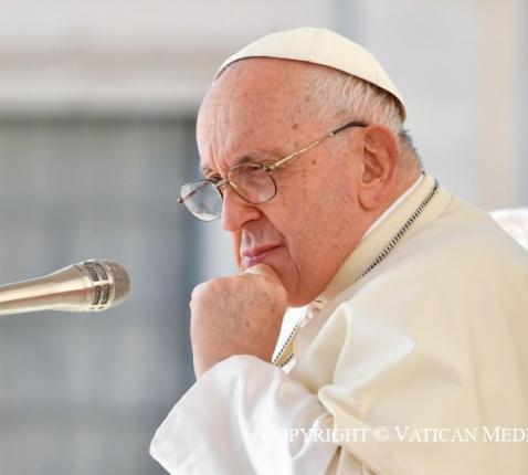 Paus Franciscus tijdens de audiëntie van vanmorgen © Vatican Media