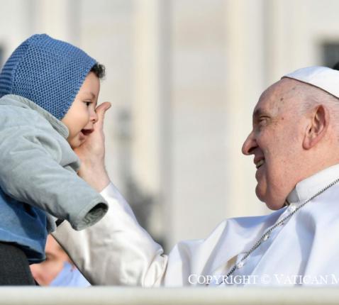 Paus Franciscus tijdens de audiëntie van woensdag © Vatican Media