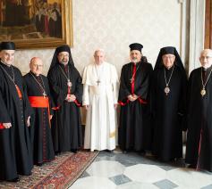 Gisteren vrijdag heeft paus Franciscus de zes patriarchen van de Oosterse Kerken in audiëntie ontvangen © VaticanNews