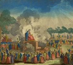 Op 8 juni 1794 leidde Maximilien de Robespierre het feest aan het Opperwezen. © rr