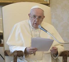 Paus Franciscus tijdens de algemene audiëntie van woensdag 26 augustus 2020 © VaticanMedia