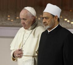 Paus Franciscus en grootimam Ahmed Al-Tayyeb op 4 februari 2019 in Abu Dhabi  © VaticanMedia