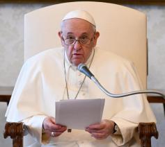 Paus Franciscus tijdens de algemene audiëntie van woensdag 20 januari 2021 © VaticanMedia