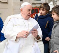 Paus Franciscus tijdens de algemene audiëntie van woensdag 8 maart 2023 © VaticanMedia