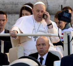 Paus Franciscus tijdens de algemene audiëntie van woensdag 15 maart 2023 © VaticanMedia