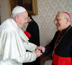 Paus Franciscus met patriarch Louis Raphael I Sako © VaticanMedia