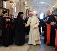 Paus Franciscus met de kerkleiders van de Middellandse Zee © Vatican Media