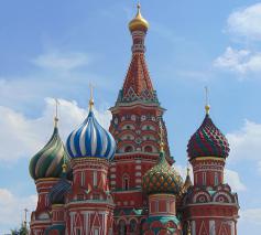 De Sint-Basiliuskathedraal in Moskou © Wikipedia