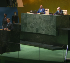 President Bolsonaro spreekt de VN Vergadering toe © UN Photo