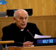 Mgr. Caccia, de permanente vertegenwoordiger van de H. Stoel bij de VN © Holy See Mission
