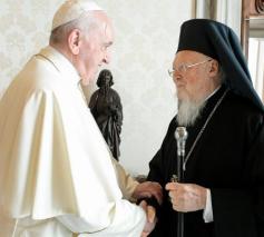 Patriarch Bartholomeus en paus Franciscus © Vatican Media