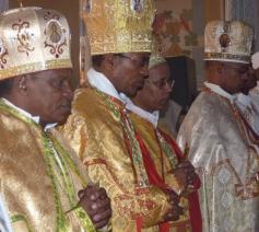 De vier eparchen of bisschoppen van Eritrea, waar de katholieken eveneens een oosterse ritus hanteren © RR