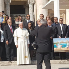 De Egyptische delegatie bij paus Franciscus © Fides