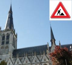 De restauratie van de OLV-kerk start op 1 februari 2022 en zal tot 31 januari 2023 duren. 