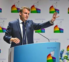 De Franse president Emmanuel Macron hield op de vredesconferentie van Sant’Egidio in Rome een prangend betoog © Sant'Egidio