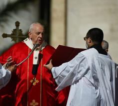 Paus Franciscus riep in de palmzondagviering vanmorgen op tot een paasbestand in Oekraïne © VaticanNews