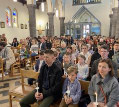 Paasviering met paaseierenworp in Sint Agatha 2024 © Pastorale zone Leuven aan de Dijle