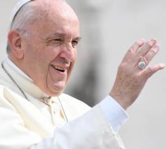 Paus Franciscus tijdens de audiëntie © SIR/Marco Calvarese