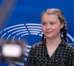 Greta Thunberg in het Europese Parlement © Persdienst EP