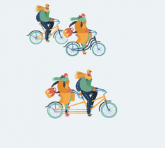 Je kan apart fietsen vanuit je discipline of samen een tandem nemen met je eigen deskundigheid als bagage © Paul Renders