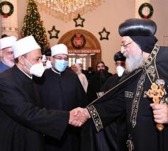 Patriarch Tawadros met grootsjeik Ahmed El-Tayyeb © Koptisch-orthodoxe Kerk
