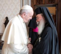 Patriarch Theophilos bij paus Franciscus © Radio Vaticana