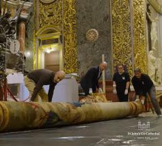 De wandtapijten bij hun terugkeer in Malta © St-Johnscocathedral Valetta