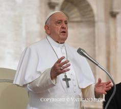 Paus Franciscus tijdens de audiëntie van van vanmorgen © Vatican Media