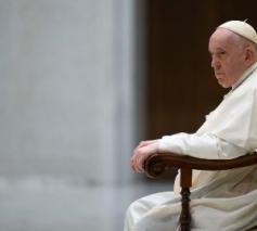 Paus Franciscus tijdens de audiëntie vanmorgen © Vatican Media