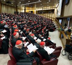 Paus Franciscus in overleg met zijn kardinalen © Vatican Media