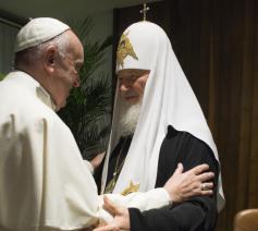 Paus Franciscus en patriarch Kirill © OSR/SIR