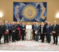 Delegatie van Solidarnosc bij paus Franciscus © Vatican Media
