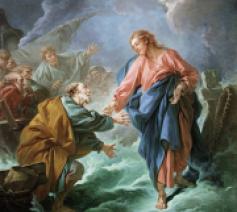 Petrus loopt over het water. Francois Boucher; 1761 © Cathédrale Saint-Louis, Versailles, France