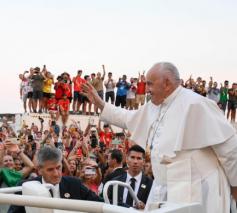 De paus werd opgewacht door 1,5 miljoen jongeren © Vatican Media