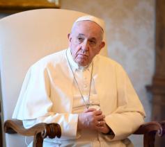 Paus Franciscus tijdens de audiëntie van woensdag © Vatican Media