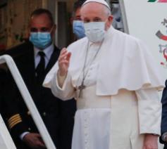 Paus Franciscus op weg naar Irak © Vatican Media