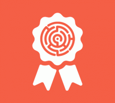 Digitale zomerschool spirituele meesters © Labyrinth by AFY Studio / Badge by Creative Stall from the Noun Project