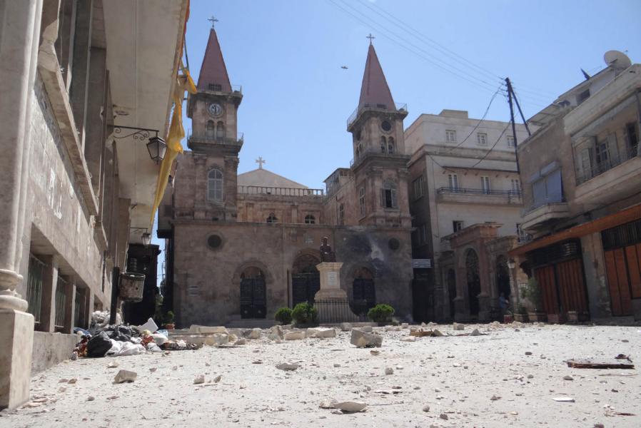 De Sint-Elia-kathedraal van Aleppo voor de restauratie © Kerk in Nood