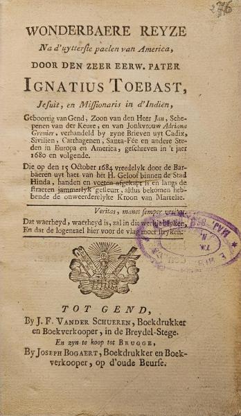 Titelpagina © Bibliotheek Grootseminarie