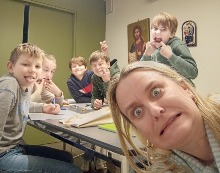 Het zotte vormselgroepje van Cindy © Cindy Deceuninck