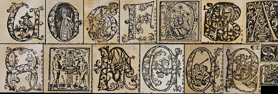 Enkele van de 24 initialen voor 24 preken © Bibliotheek Grootseminarie