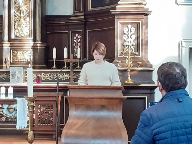 Lector en mama Virginie © Pastorale Eenheid O.L.V. Krekedal Kortemark
