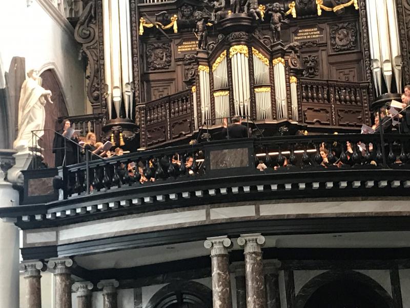 De Sint-Paulus Sinfonietta en Camerata onder leiding van Ivo Venkov op het doksaal van de Sint-Paulus in Antwerpen © Benoit Lannoo