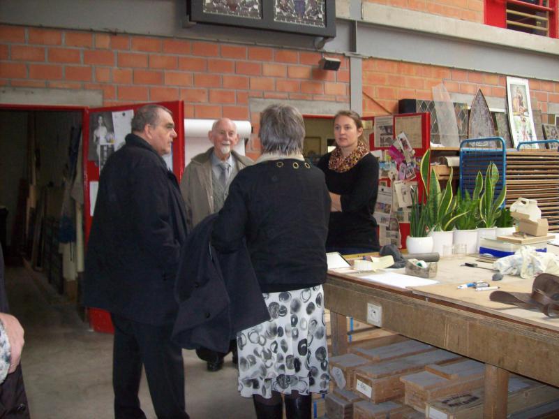 Bij de resaurateur van de glasramen © Pastorale Zone Boutersem