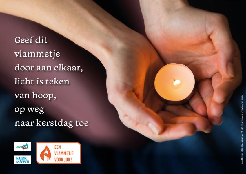 Een vlammetje als teken van © uitgeverij Halewijn