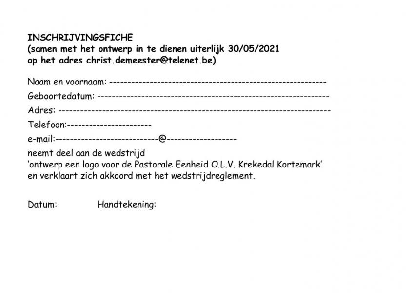 logowedstrijd PE  O.L.V. Krekedal Kortemark © Pastorale Eenheid O.L.V. Krekedal Kortemark