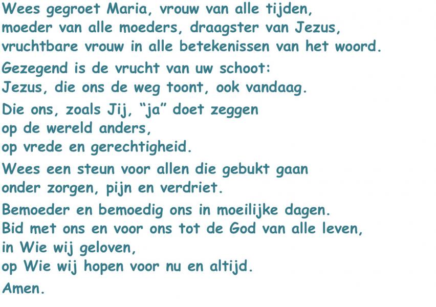 Gebed tot O.L.V. © Pastorale Eenheid O.L.V. Krekedal Kortemark