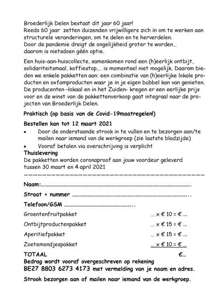 Broederlijk Delen Krekedal Kortemark 2021 coronaproof © Pastorale Eenheid O.L.V. Krekedal Kortemark