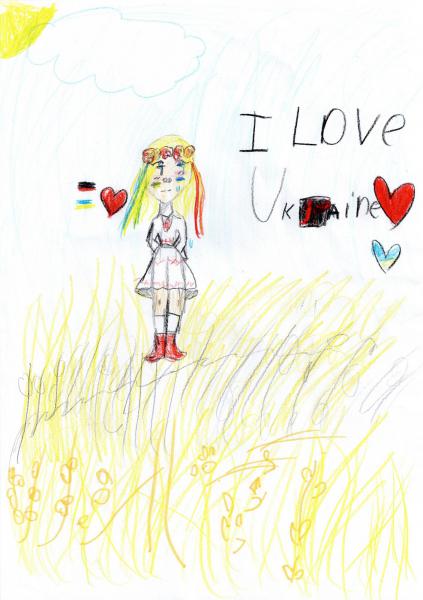 Tekening  Oekraïense vluchteling © Pastorale Eenheid O.L.V. Krekedal Kortemark