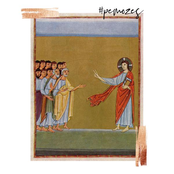 Gedachte op zondag © Jezus zendt zijn leerlingen uit, Meester van de Reichenauer school, ca. 1010 (de leerlingen zijn blootsvoets… neemt geen … schoeisel mee)